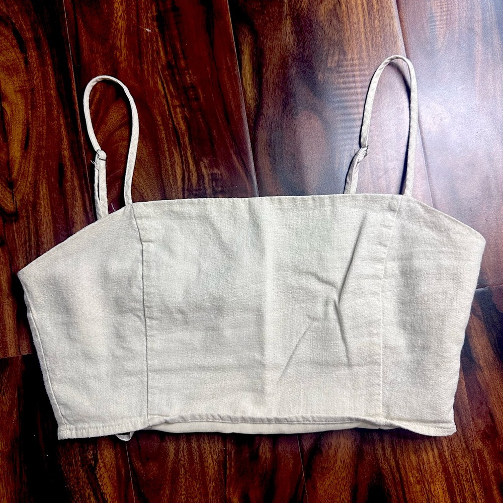 Zara small linen tank top.